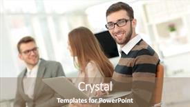  Presentation with meet work team - Colorful PPT theme enhanced with data analyst - business team working office worker backdrop and a coral colored foreground