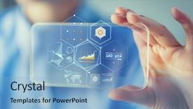  Presentation with analytics - Cool new PPT layouts with data analytics - business technology satistics and people backdrop and a light blue colored foreground