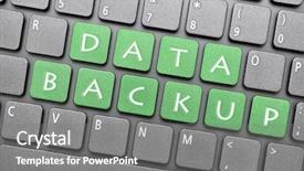  Presentation with data backup - Slide deck consisting of data backup key on keyboard background and a gray colored foreground
