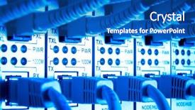  Presentation with cables - Audience pleasing presentation consisting of data blue - close up of network cables backdrop and a ocean colored foreground