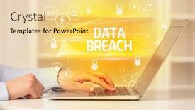  Presentation with cybersecurity - Presentation theme with data-breach-inscription-on-laptop background and a blonde colored foreground