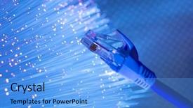  Presentation with network cable - Theme with data cables - network cable closeup with fiber background and a  colored foreground