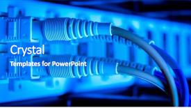  Presentation with optic - Presentation consisting of data cables - optic fiber hub as part background and a cobalt blue colored foreground