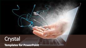  Presentation with connection - Slides with data cables - wire internet connection background and a  colored foreground