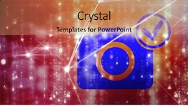  Presentation with thin blue line police symbol - Audience pleasing PPT theme consisting of data capture - digital 3d camera with tick backdrop and a coral colored foreground