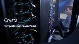  Presentation with tests - Audience pleasing slide set consisting of data-center-employee-running-tests backdrop and a wine colored foreground