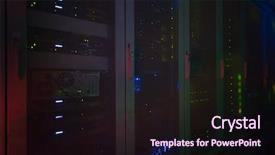  Presentation with server room - Presentation enhanced with data center in the server background and a  colored foreground