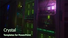  Presentation with server room - Presentation having data center in the server background and a  colored foreground
