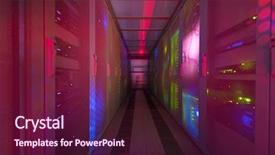  Presentation with visible light communication - Slides featuring data center in the server background and a wine colored foreground