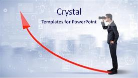  Presentation with forward - Beautiful slides featuring data center sales - businessman looking forward through binoculars backdrop and a  colored foreground