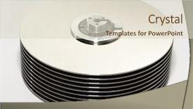  Presentation with hard disk - Beautiful slides featuring data collection video - computer hard disk inside backdrop and a  colored foreground