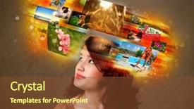  Presentation with memories - PPT theme having data collection video - cute girl with colorful glowing background and a tawny brown colored foreground