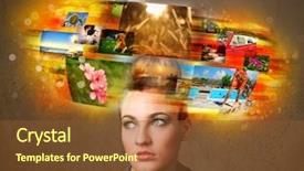  Presentation with memories - PPT theme featuring data collection video - cute girl with colorful glowing background and a  colored foreground