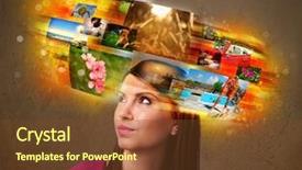  Presentation with colorful - PPT theme featuring data collection video - cute girl with colorful glowing background and a  colored foreground