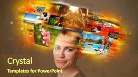  Presentation with colorful - Amazing slide deck having data collection video - cute girl with colorful glowing backdrop and a  colored foreground