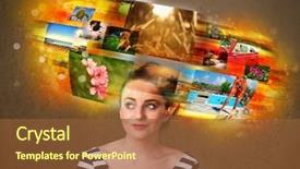  Presentation with memories - Cool new slide set with data collection video - cute girl with colorful glowing backdrop and a  colored foreground