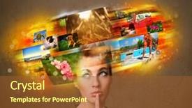  Presentation with memories - PPT layouts with data collection video - cute girl with colorful glowing background and a  colored foreground