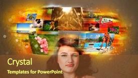  Presentation with memories - Slide deck consisting of data collection video - cute girl with colorful glowing background and a  colored foreground