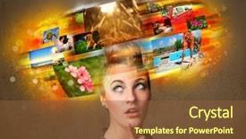  Presentation with colorful - Colorful slides enhanced with data collection video - cute girl with colorful glowing backdrop and a  colored foreground