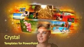  Presentation with memories - Audience pleasing slides consisting of data collection video - cute girl with colorful glowing backdrop and a  colored foreground