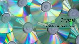  Presentation with empty - Cool new theme with data collection video - empty compact discs backdrop and a  colored foreground