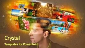  Presentation with colorful - PPT theme having data collection video - handsome man with colorful glowing background and a  colored foreground