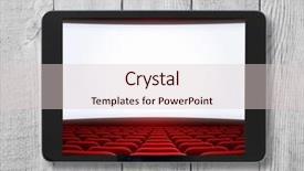  Presentation with movies - Colorful PPT layouts enhanced with data collection video - tablet pc on wooden table backdrop and a lemonade colored foreground