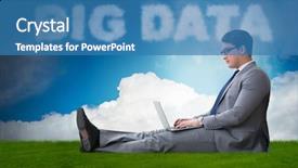  Presentation with data - Cool new theme with data concept in it technology backdrop and a teal colored foreground