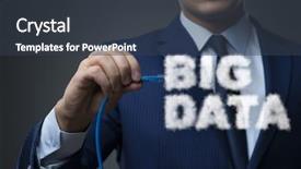  Presentation with data - Presentation design featuring data concept in it technology background and a tawny brown colored foreground