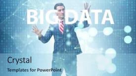  Presentation with data analyst - Colorful PPT theme enhanced with data concept with data mining backdrop and a light blue colored foreground