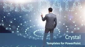  Presentation with data analyst - PPT theme featuring data concept with data mining background and a ocean colored foreground