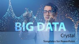  Presentation with data analyst - Presentation theme enhanced with data concept with data mining background and a light blue colored foreground