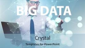  Presentation with data analyst - Amazing PPT theme having data concept with data mining backdrop and a light blue colored foreground