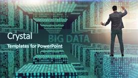  Presentation with data analyst - Amazing slide deck having data concept with data mining backdrop and a ocean colored foreground