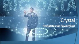  Presentation with data analyst - Colorful theme enhanced with data concept with data mining backdrop and a teal colored foreground