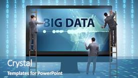  Presentation with data analyst - Theme enhanced with data concept with data mining background and a teal colored foreground