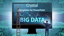  Presentation with data analyst - Amazing PPT theme having data concept with data mining backdrop and a ocean colored foreground