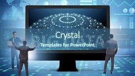  Presentation with data analyst - Beautiful presentation theme featuring data concept with data mining backdrop and a ocean colored foreground