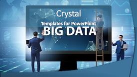  Presentation with data analyst - PPT theme with data concept with data mining background and a teal colored foreground