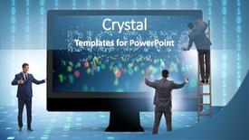  Presentation with data analyst - Presentation theme having data concept with data mining background and a teal colored foreground