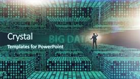  Presentation with data analyst - Cool new presentation theme with data concept with data mining backdrop and a ocean colored foreground