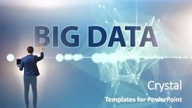  Presentation with data analyst - PPT theme enhanced with data concept with data mining background and a teal colored foreground