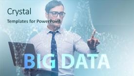  Presentation with data analyst - Colorful theme enhanced with data concept with data mining backdrop and a light blue colored foreground