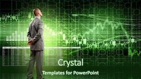  Presentation with data - Presentation theme with data consumer - back view image of businessman background and a forest green colored foreground