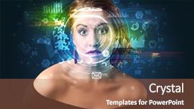  Presentation with facial recognition - PPT layouts consisting of data entry - biometric identification and facial recognition background and a coral colored foreground