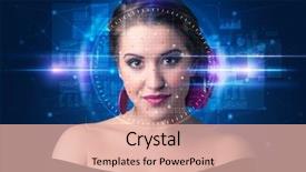  Presentation with high technology - Slide deck with data entry - biometric verification - woman face background and a lemonade colored foreground