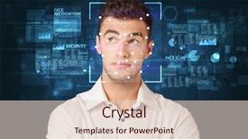  Presentation with face recognition - Slides having data entry - digital face recognition system concept background and a lemonade colored foreground