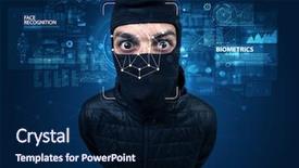  Presentation with computer vision - Slides enhanced with data entry - face detection and recognition computer background and a navy blue colored foreground