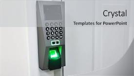  Presentation with password - Beautiful slide deck featuring data entry - fingerprint and password lock backdrop and a light gray colored foreground