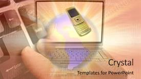  Presentation with coding - Beautiful slides featuring data entry - globe mobile phone computer backdrop and a coral colored foreground